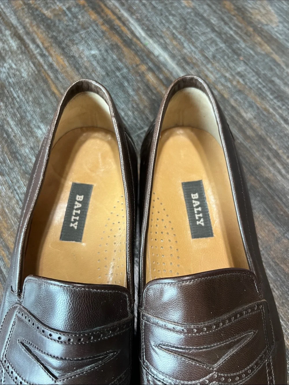 Bally Dark Brown Leather Penny Loafers